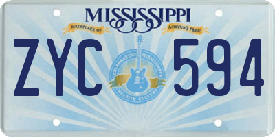 MS license plate ZYC594