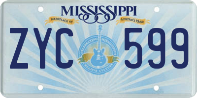 MS license plate ZYC599