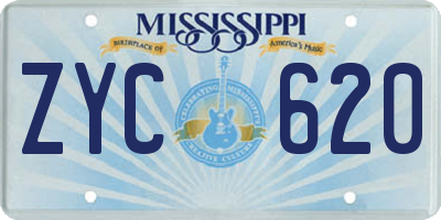 MS license plate ZYC620