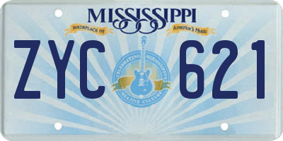 MS license plate ZYC621