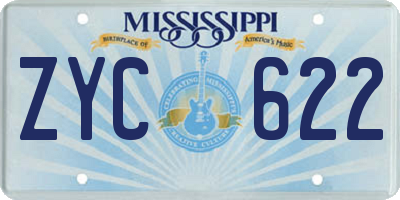 MS license plate ZYC622