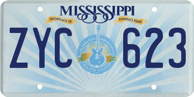 MS license plate ZYC623