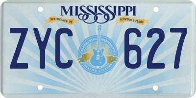 MS license plate ZYC627