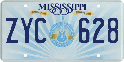 MS license plate ZYC628