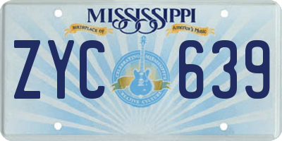 MS license plate ZYC639