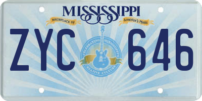 MS license plate ZYC646