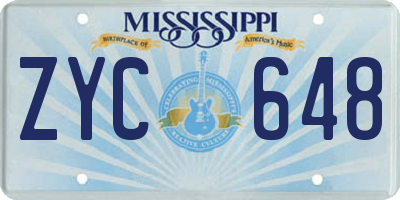 MS license plate ZYC648