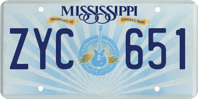 MS license plate ZYC651