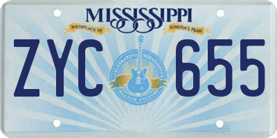 MS license plate ZYC655