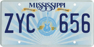 MS license plate ZYC656