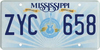 MS license plate ZYC658