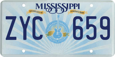 MS license plate ZYC659