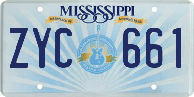 MS license plate ZYC661