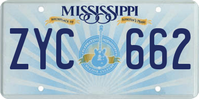 MS license plate ZYC662