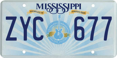 MS license plate ZYC677