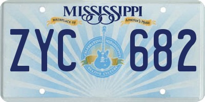 MS license plate ZYC682