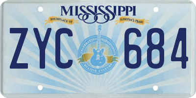 MS license plate ZYC684