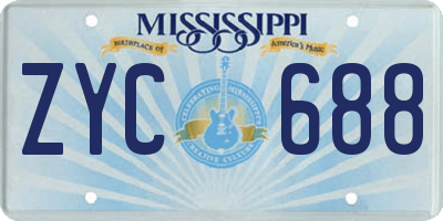 MS license plate ZYC688