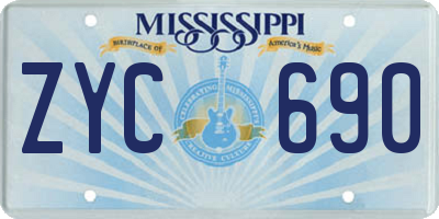 MS license plate ZYC690
