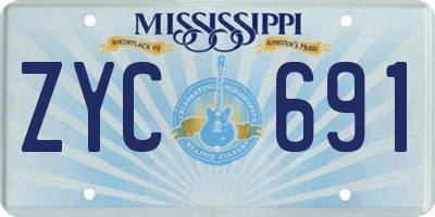 MS license plate ZYC691