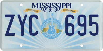 MS license plate ZYC695