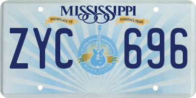 MS license plate ZYC696