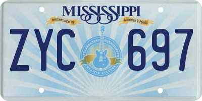 MS license plate ZYC697