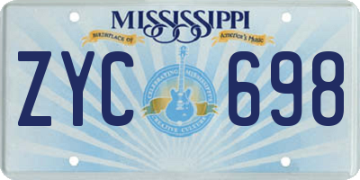 MS license plate ZYC698