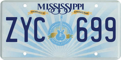 MS license plate ZYC699