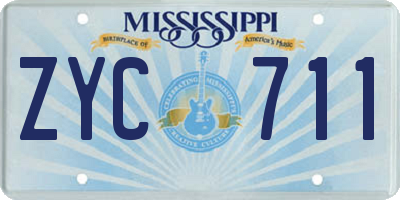 MS license plate ZYC711