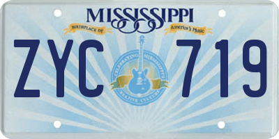 MS license plate ZYC719