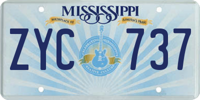 MS license plate ZYC737