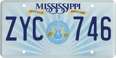 MS license plate ZYC746