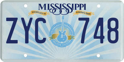 MS license plate ZYC748