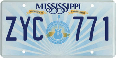 MS license plate ZYC771