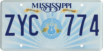 MS license plate ZYC774