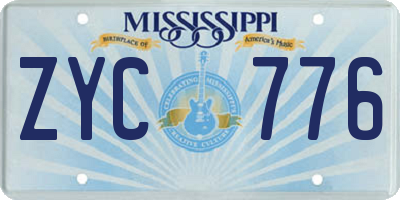 MS license plate ZYC776