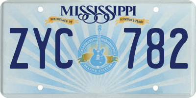 MS license plate ZYC782