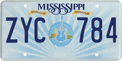 MS license plate ZYC784