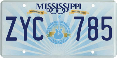 MS license plate ZYC785