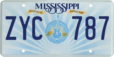 MS license plate ZYC787