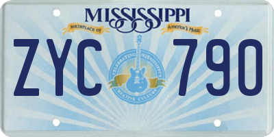 MS license plate ZYC790
