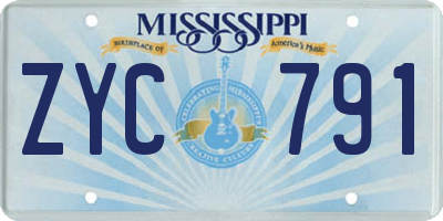 MS license plate ZYC791