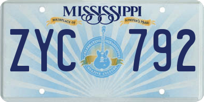 MS license plate ZYC792