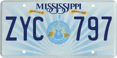 MS license plate ZYC797