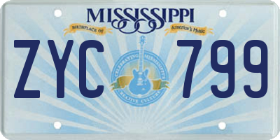 MS license plate ZYC799