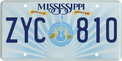 MS license plate ZYC810