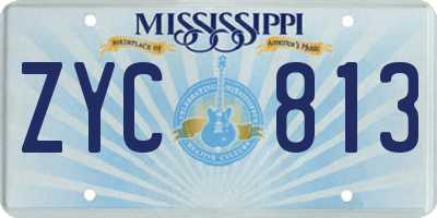 MS license plate ZYC813