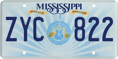 MS license plate ZYC822