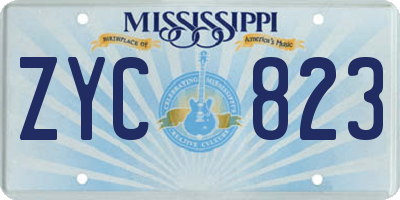 MS license plate ZYC823